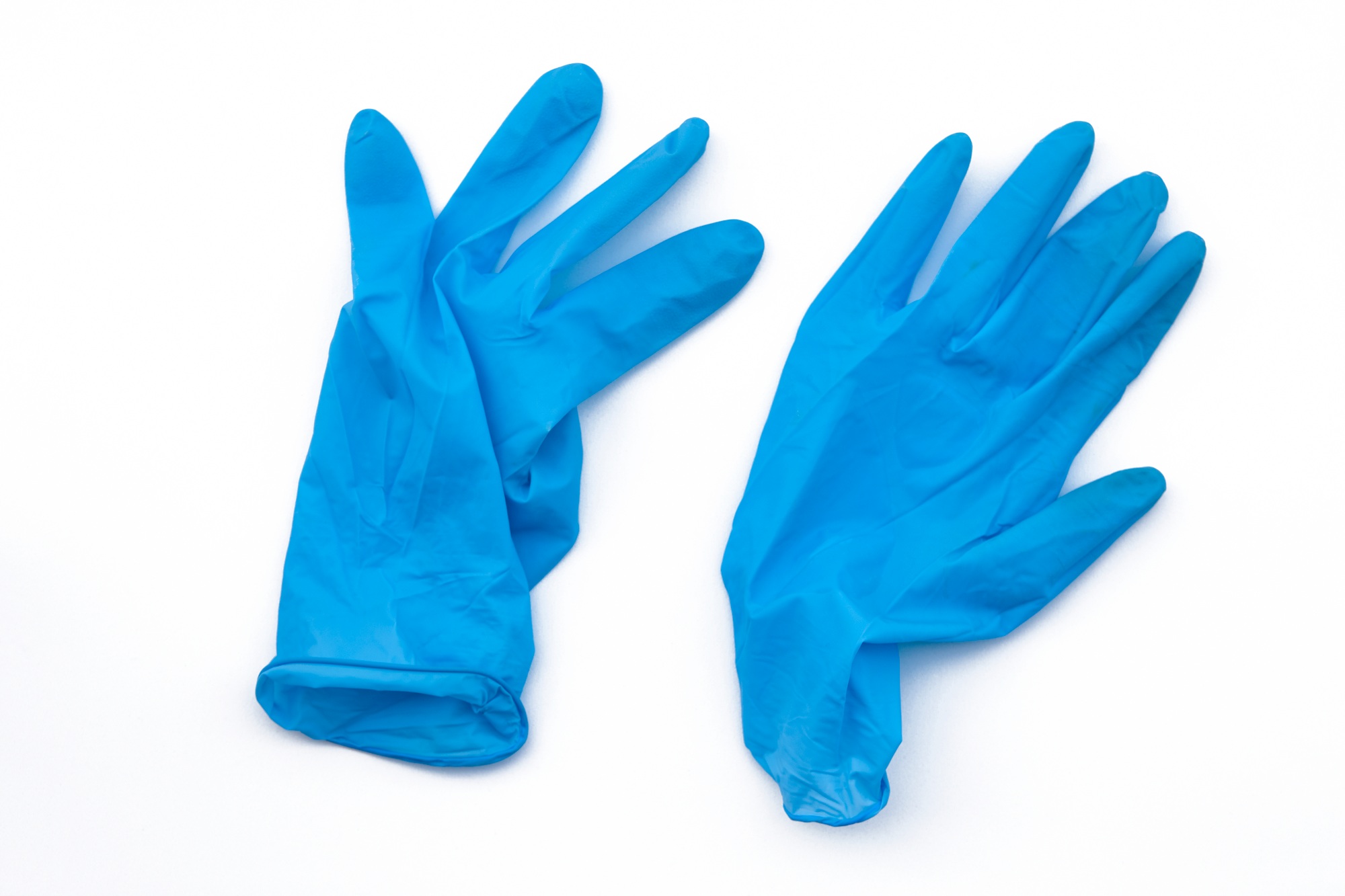 Covid-19 disposable contaminated gloves. Coronavirus latex plastic rubbish